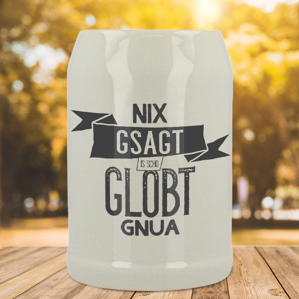 Bierkrug grau 0,5 ltr - Nix gsagt